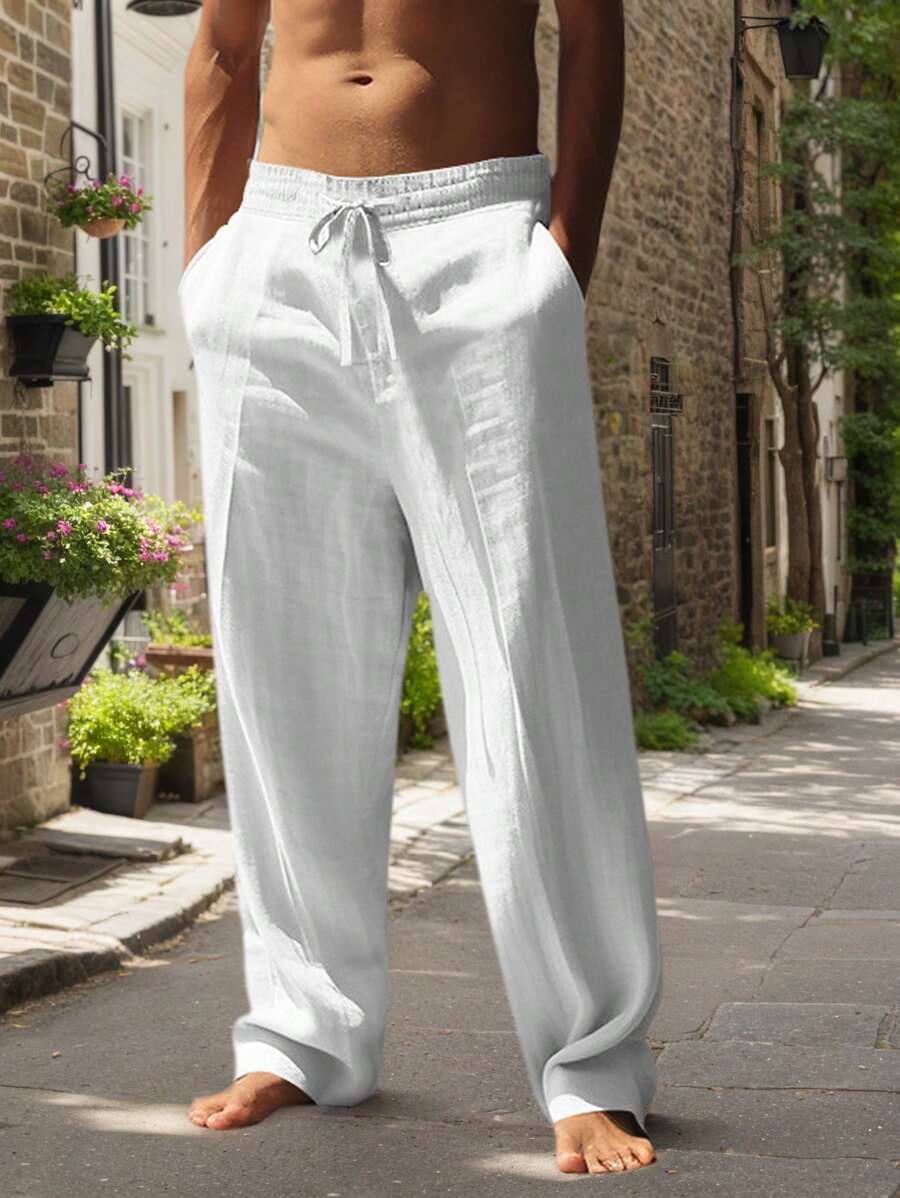 Aurora Such®| Pantalón Ligero de Lino con Cordón