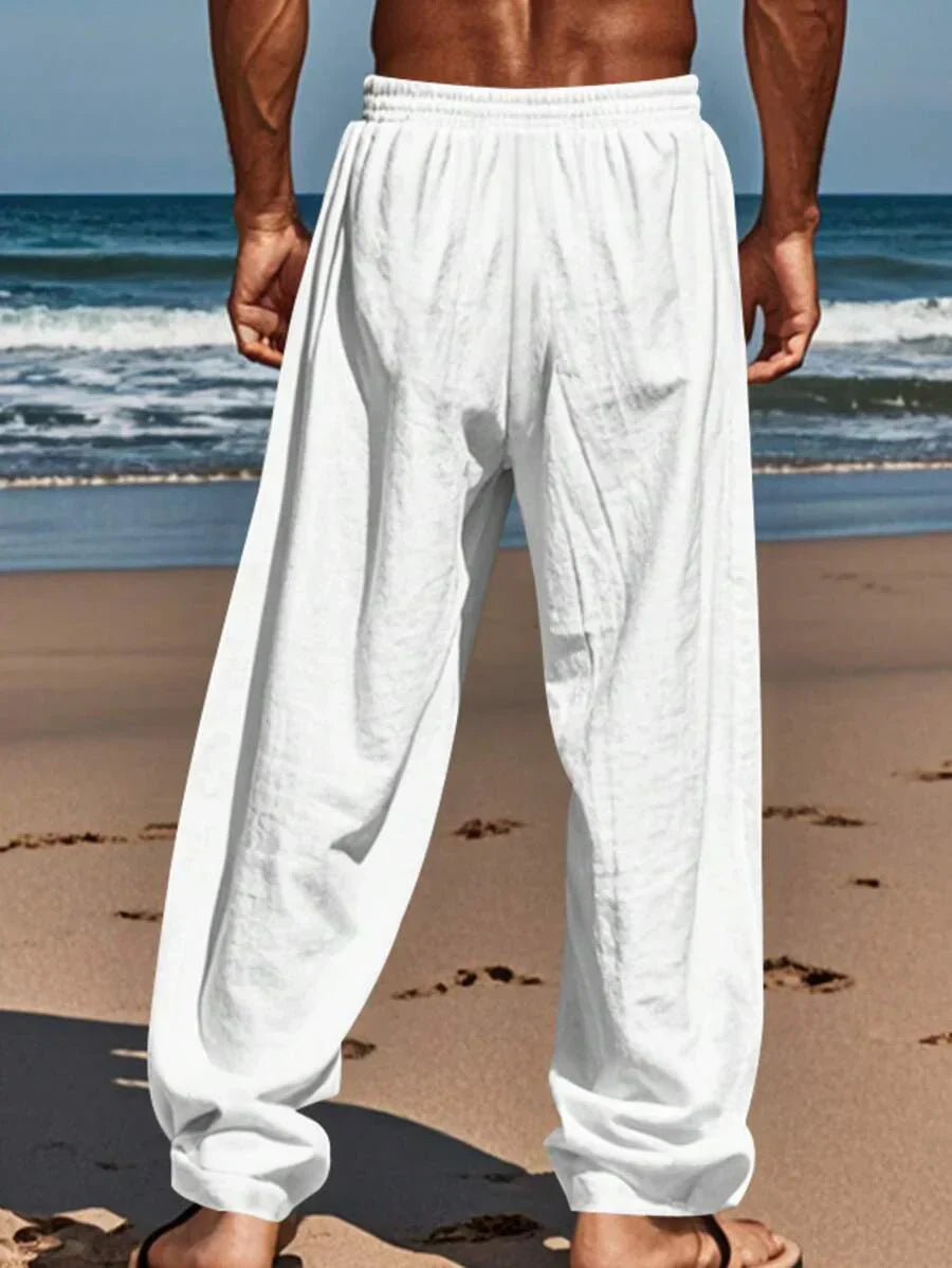 Aurora Such®| Pantalón Ligero de Lino con Cordón