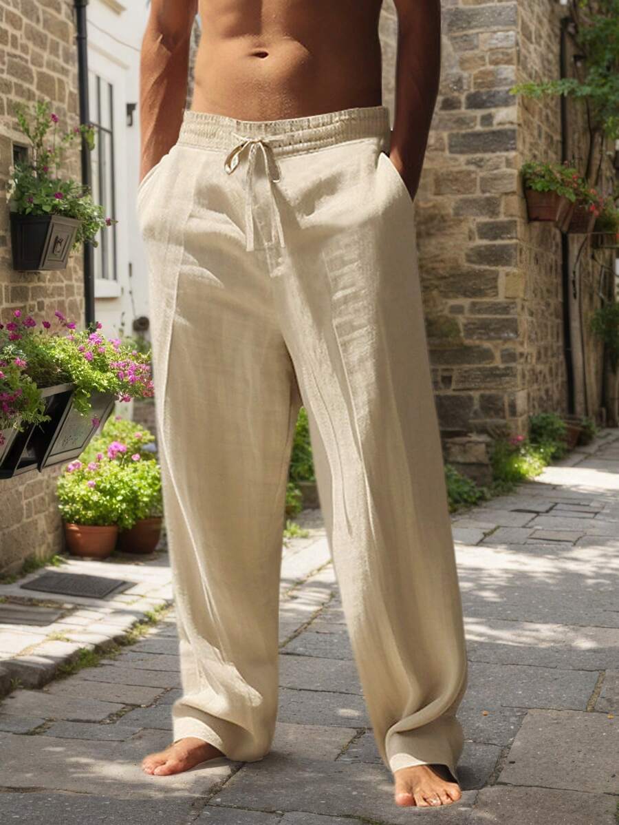 Aurora Such®| Pantalón Ligero de Lino con Cordón