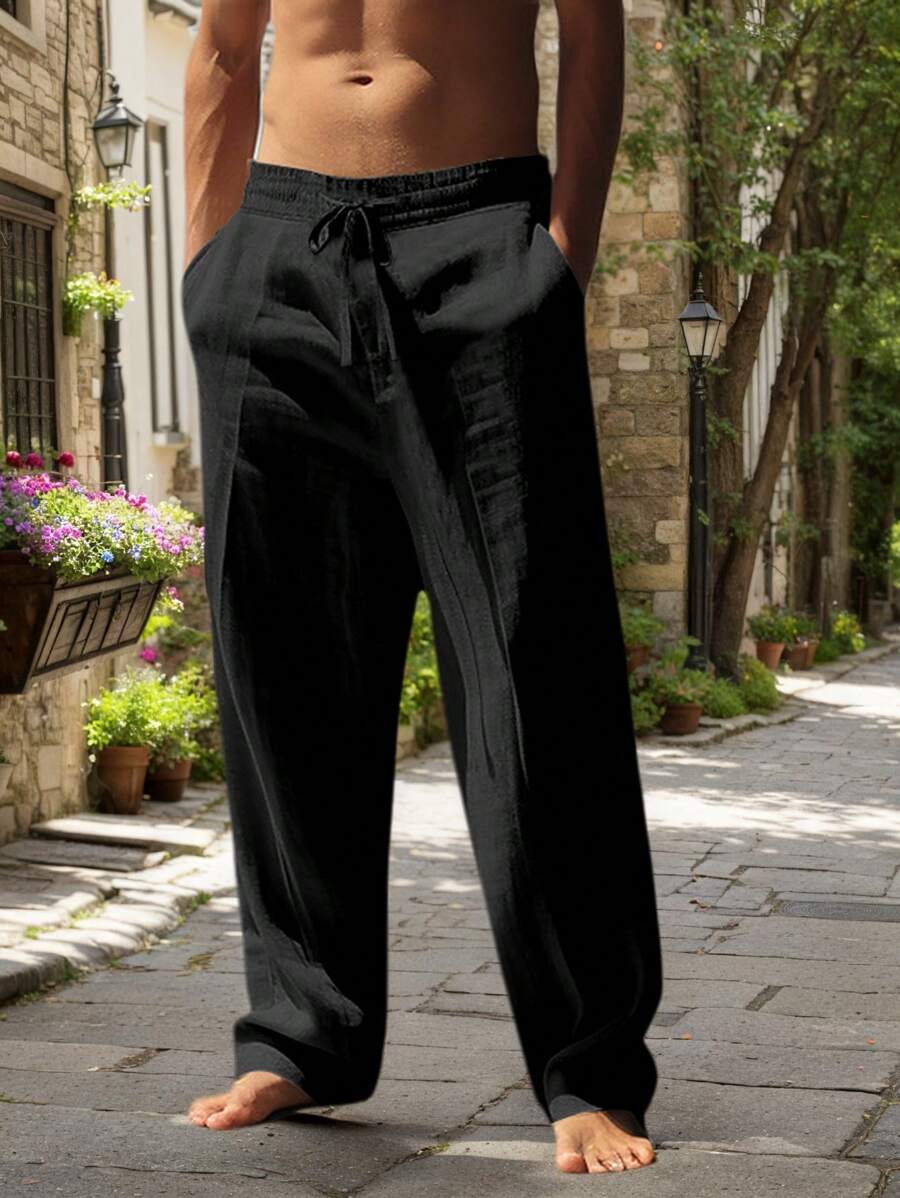 Aurora Such®| Pantalón Ligero de Lino con Cordón