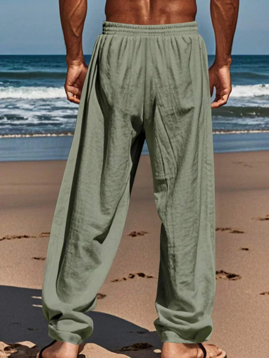 Aurora Such®| Pantalón Ligero de Lino con Cordón