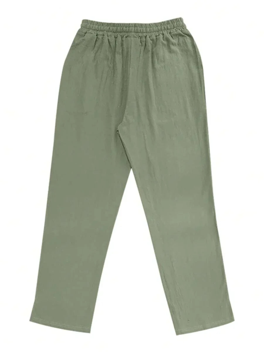 Aurora Such®| Pantalón Ligero de Lino con Cordón