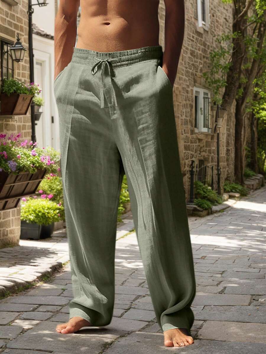 Aurora Such®| Pantalón Ligero de Lino con Cordón