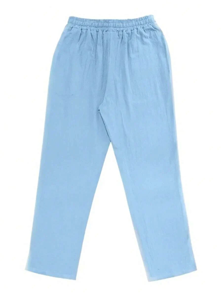 Aurora Such®| Pantalón Ligero de Lino con Cordón