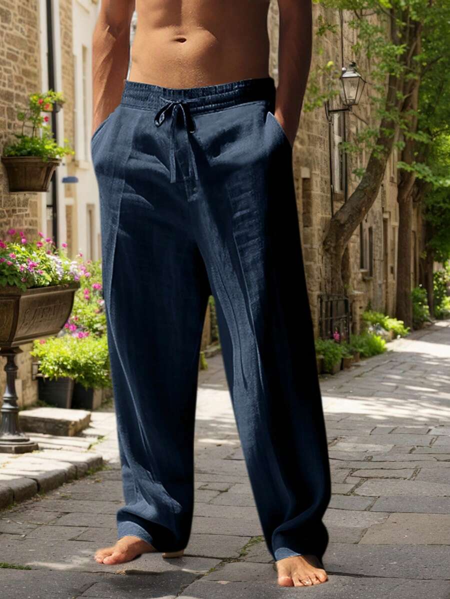 Aurora Such®| Pantalón Ligero de Lino con Cordón