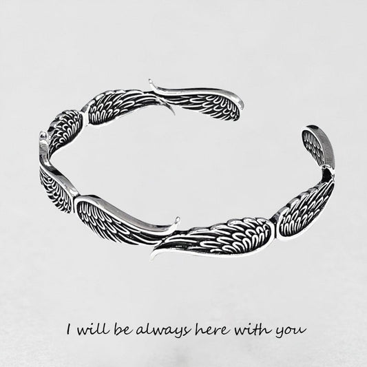 Aurora Such®| Pulsera de Plata Vintage con Alas de Ángel