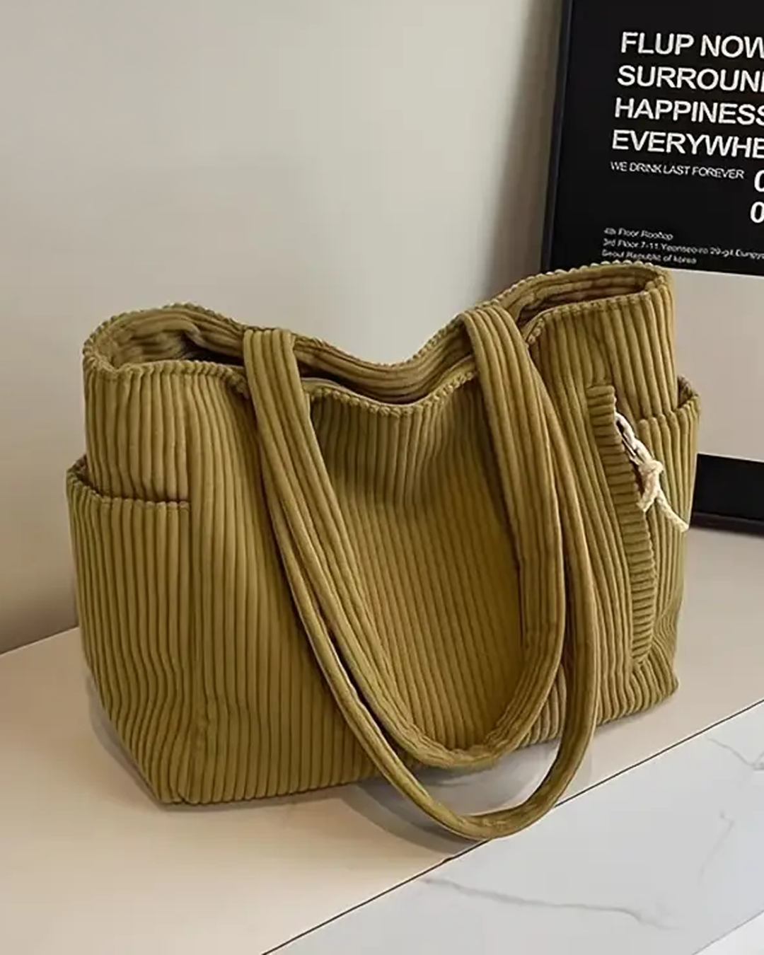 Aurora Such®| Totebag Acanalada con Detalle de Cordón