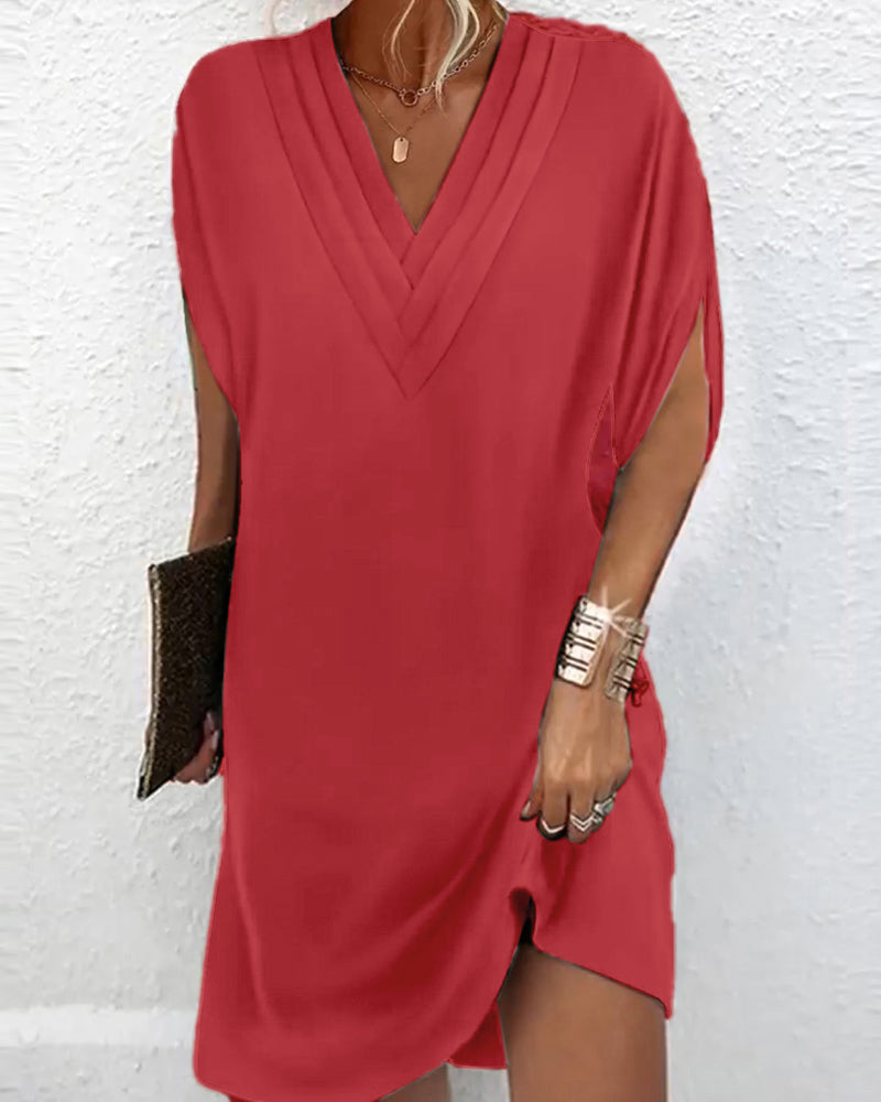 Aurora Such®|Amelia Elegante vestido con cuello en V