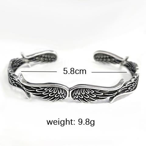 Aurora Such®| Pulsera de Plata Vintage con Alas de Ángel