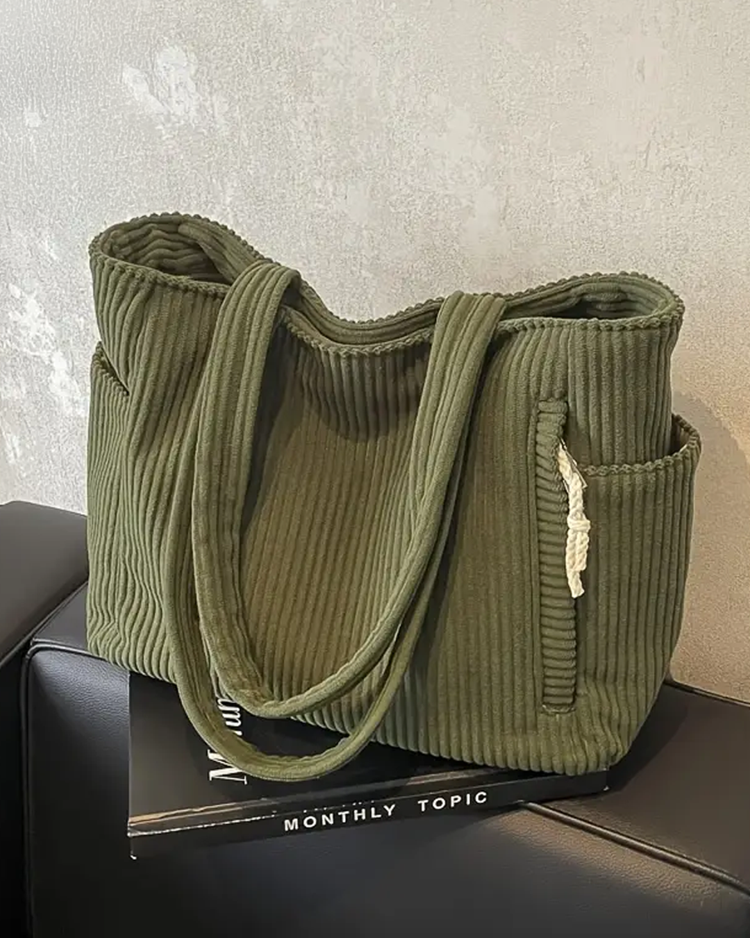 Aurora Such®| Totebag Acanalada con Detalle de Cordón
