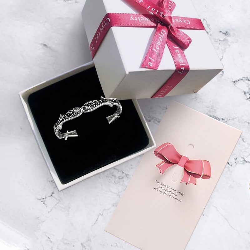 Aurora Such®| Pulsera de Plata Vintage con Alas de Ángel