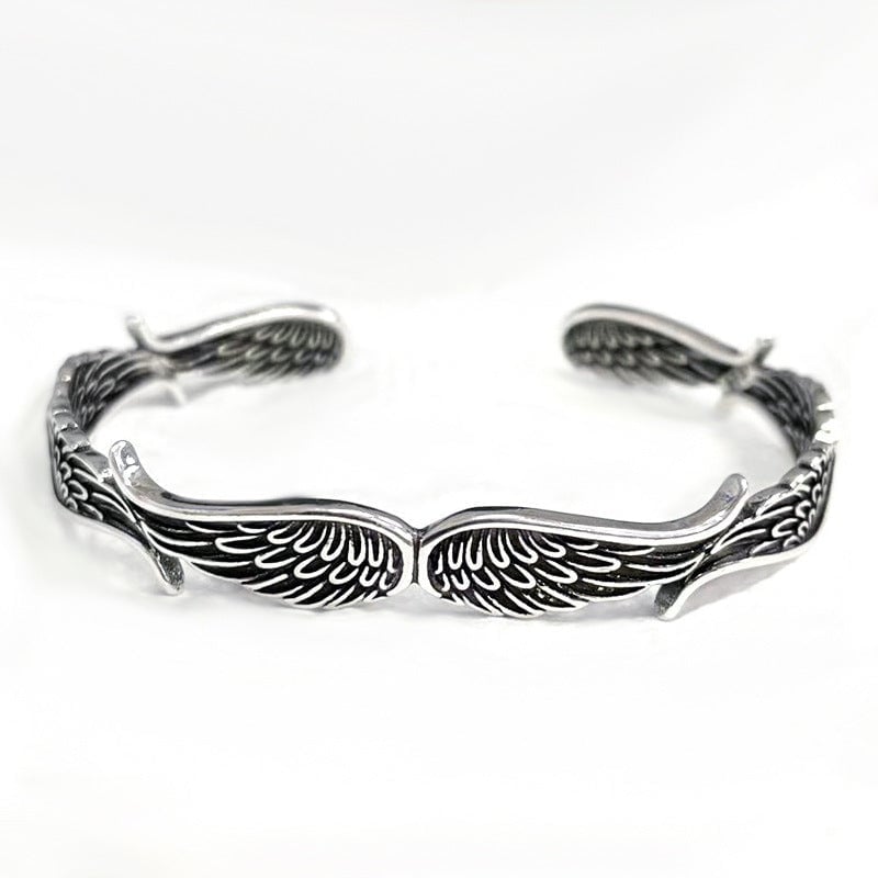 Aurora Such®| Pulsera de Plata Vintage con Alas de Ángel