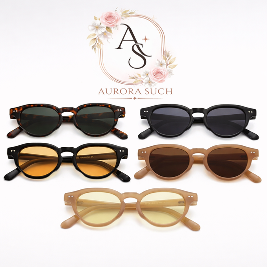 Aurora Such ® | Gafas de Sol Redondas Vintage – Diseño de Lujo