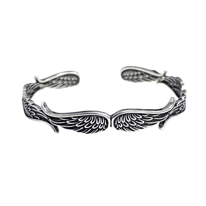 Aurora Such®| Pulsera de Plata Vintage con Alas de Ángel