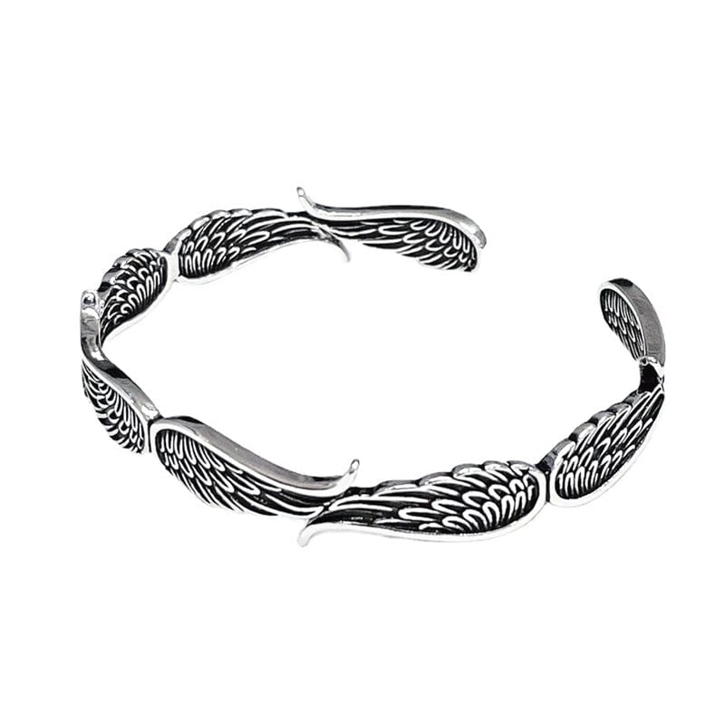 Aurora Such®| Pulsera de Plata Vintage con Alas de Ángel