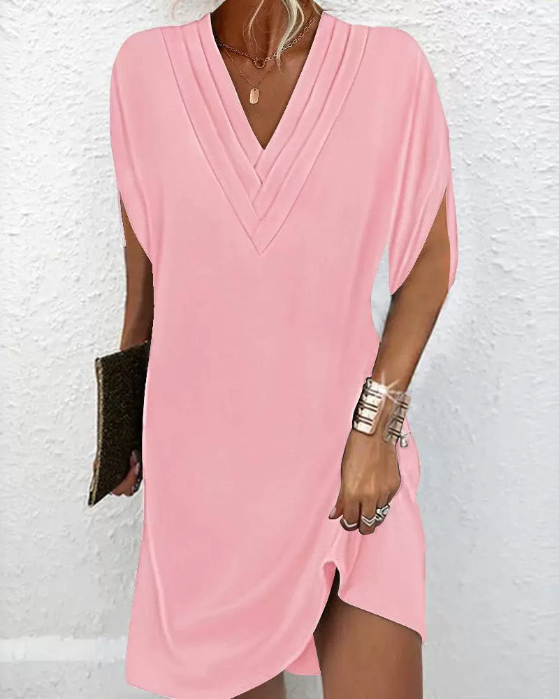 Aurora Such®|Amelia Elegante vestido con cuello en V