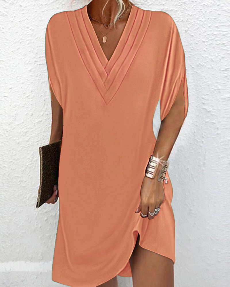 Aurora Such®|Amelia Elegante vestido con cuello en V
